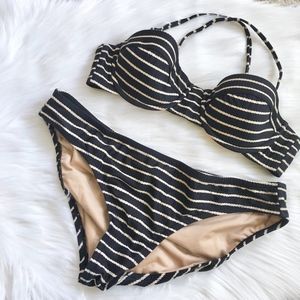 J. Crew Striped Bikini Swimsuit